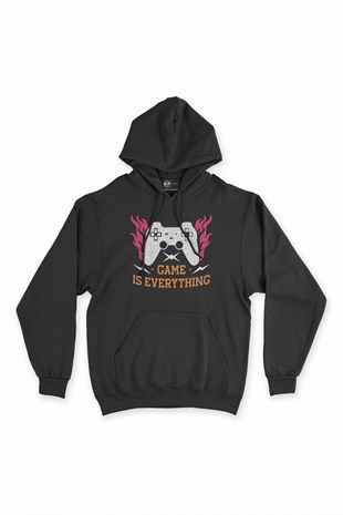Game is Everything Siyah Kapşonlu Sweatshirt Hoodie