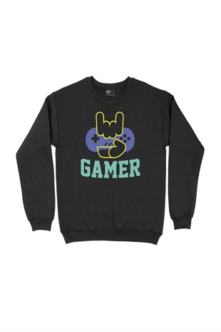 Gamer Hand Siyah Sweatshirt