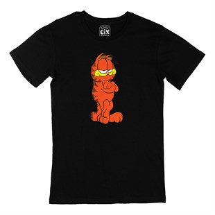 Garfield Baskılı Siyah Tişört