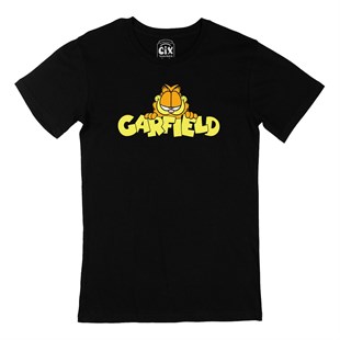 Garfield Logolu Siyah Tişört