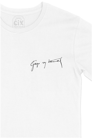 Gazi Mustafa Kemal Atatürk Cep Logo Tasarımlı Beyaz Tişört