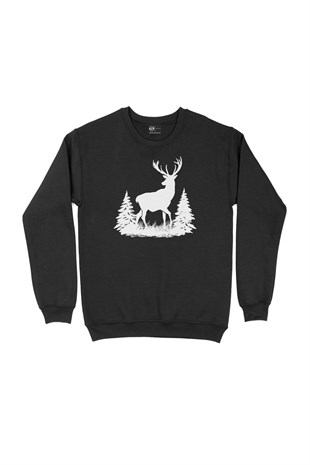 Geyik Siyah Sweatshirt