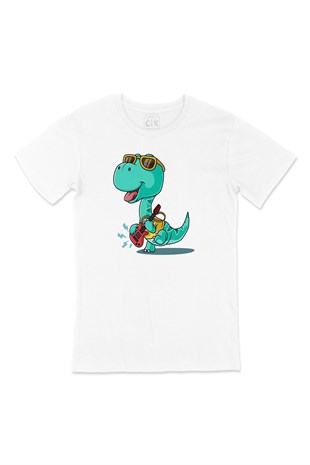 Gitarlı Dinozor Tişört