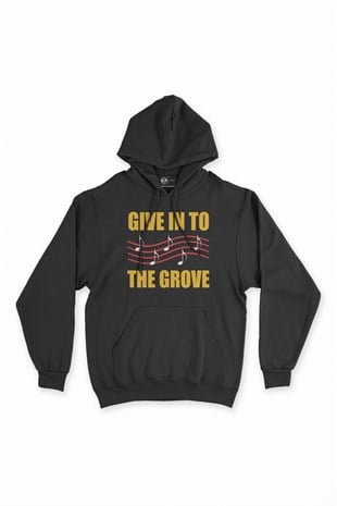 Give In To The Grove Siyah Kapşonlu Sweatshirt Hoodie