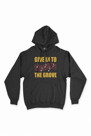 Give In To The Grove Siyah Kapşonlu Sweatshirt Hoodie