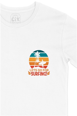 Go To Surf Cep Logo Tasarımlı Beyaz Tişört