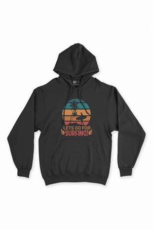 Go To Surf Siyah Kapşonlu Sweatshirt Hoodie