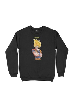 Goku Anime Siyah Sweatshirt