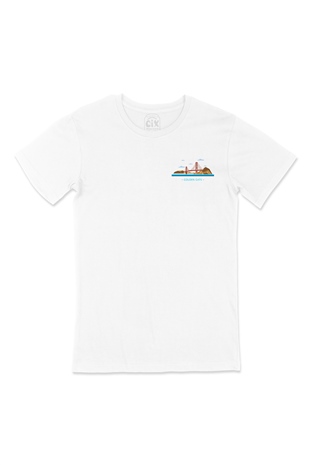 Golden Gate Cep Logo Tasarımlı Beyaz Tişört