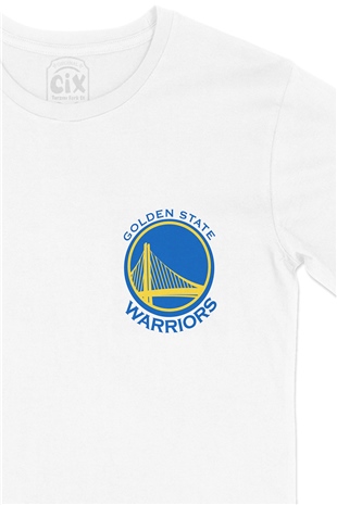 Golden State Warriors Cep Logo Tasarımlı Beyaz Tişört
