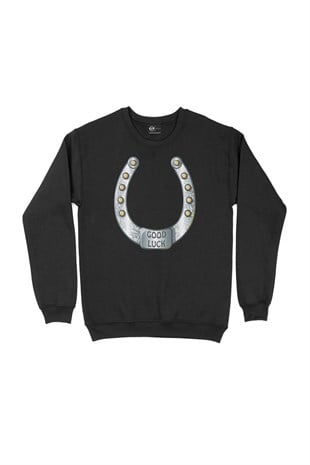 Good Luck At Nalı Siyah Sweatshirt