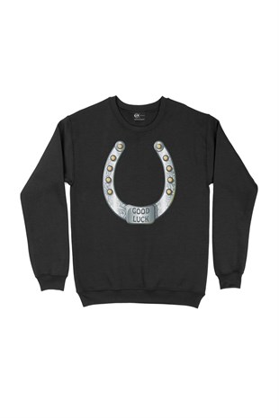 Good Luck At Nalı Siyah Sweatshirt