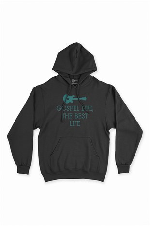 Gospel Life Siyah Kapşonlu Sweatshirt Hoodie