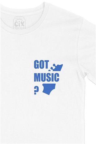 Got Music Cep Logo Tasarımlı Beyaz Tişört