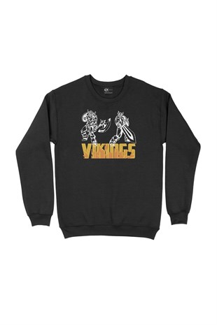 Güçlü Vikingler Siyah Sweatshirt
