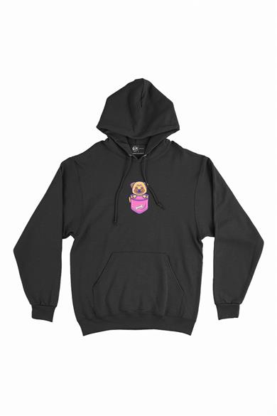Gülümseyen Köpek Minimal Kapşonlu Sweatshirt Hoodie