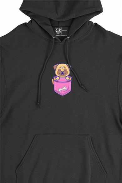 Gülümseyen Köpek Minimal Kapşonlu Sweatshirt Hoodie