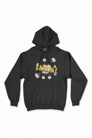 Hahaha Siyah Kapşonlu Sweatshirt Hoodie