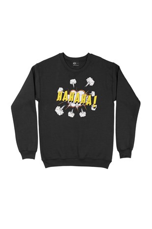 Hahaha Siyah Sweatshirt