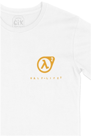 Half Life 2 Cep Logo Tasarımlı Beyaz Tişört
