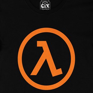 Half Life Logolu Siyah Tişört