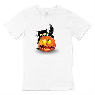 Halloween Kedi Tişört