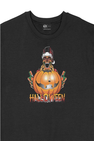 Halloween Kuru Kafa Siyah Sweatshirt