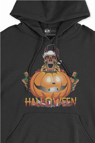 Halloween Kuru Kafa Siyah Sweatshirt Hoodie