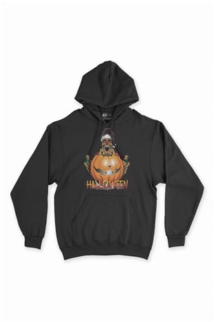Halloween Kuru Kafa Siyah Sweatshirt Hoodie