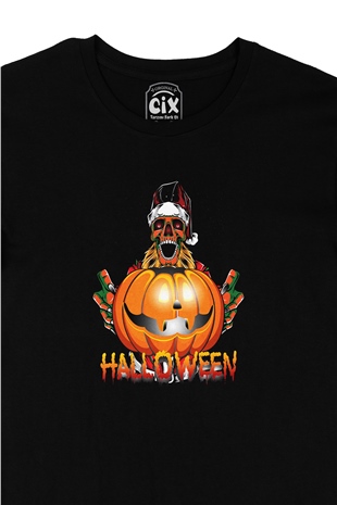 Halloween Kuru Kafa Siyah Tişört