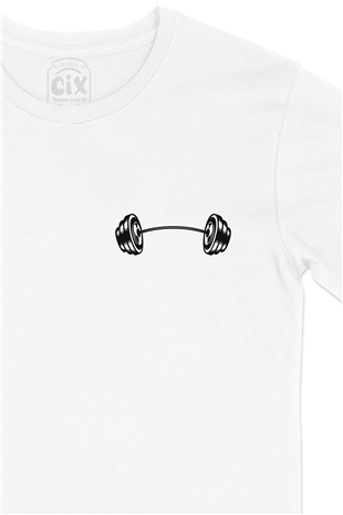 Halter Cep Logo Tasarımlı Beyaz Tişört