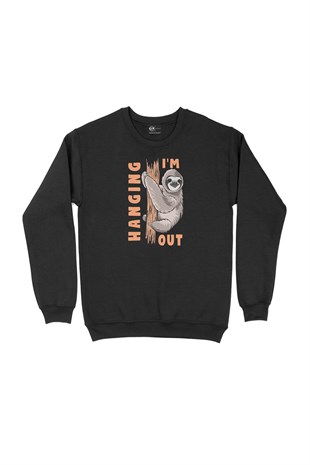 Hanging Out Koala Siyah Sweatshirt