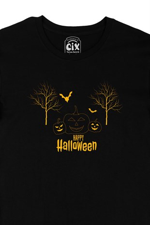 Happy Hallowen Bal Kabağı Siyah Tişört