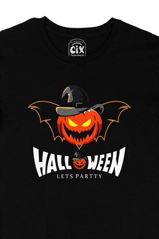 Happy Hallowen Lets Party Siyah Tişört