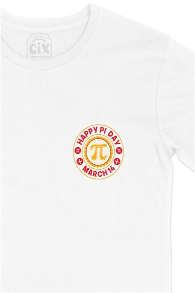 Happy Pi Day Cep Tasarım Baskılı Beyaz Tişört