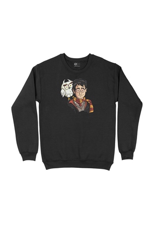 Harry Potter Hedwig Siyah Sweatshirt