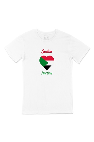 Hartum Sudan Bayraklı Kalpli Tişört