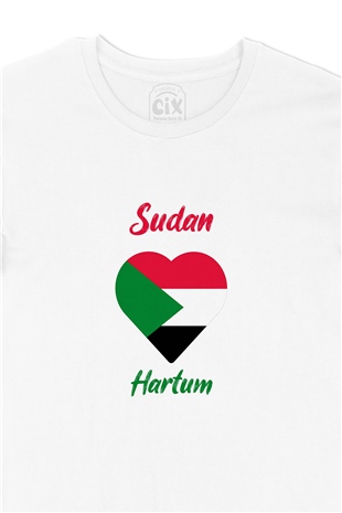Hartum Sudan Bayraklı Kalpli Tişört