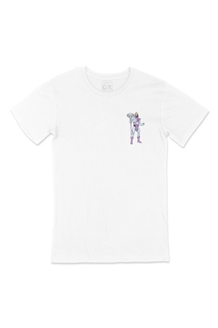 He-Man İskeletor Cep Logo Tasarımlı Beyaz Tişört