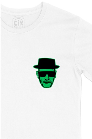 Heisenberg Cep Logo Tasarımlı Beyaz Tişört