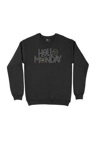 Hello Monday Siyah Sweatshirt