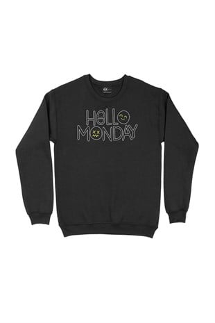 Hello Monday Siyah Sweatshirt