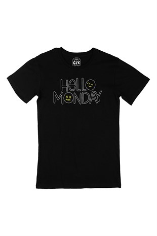 Hello Monday Siyah Tişört