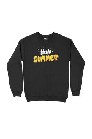Hello Summer Siyah Sweatshirt