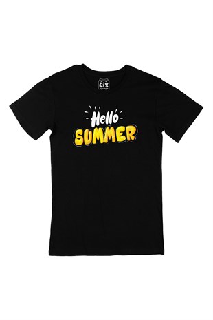 Hello Summer Siyah Tişört