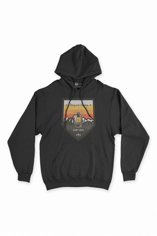 Highway Caravan Siyah Kapşonlu Sweatshirt Hoodie