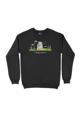 Himeji Kalesi Siyah Sweatshirt