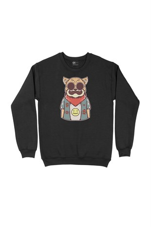 Hippi Kedi Siyah Sweatshirt