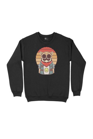 Hippi Kedili Siyah Sweatshirt