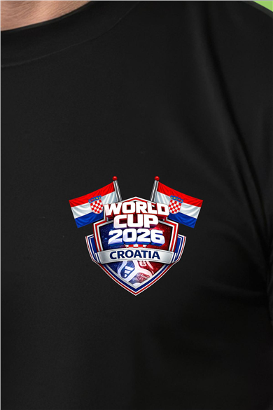 Hırvatistan Dünya Kupası 2026 Siyah Tişört